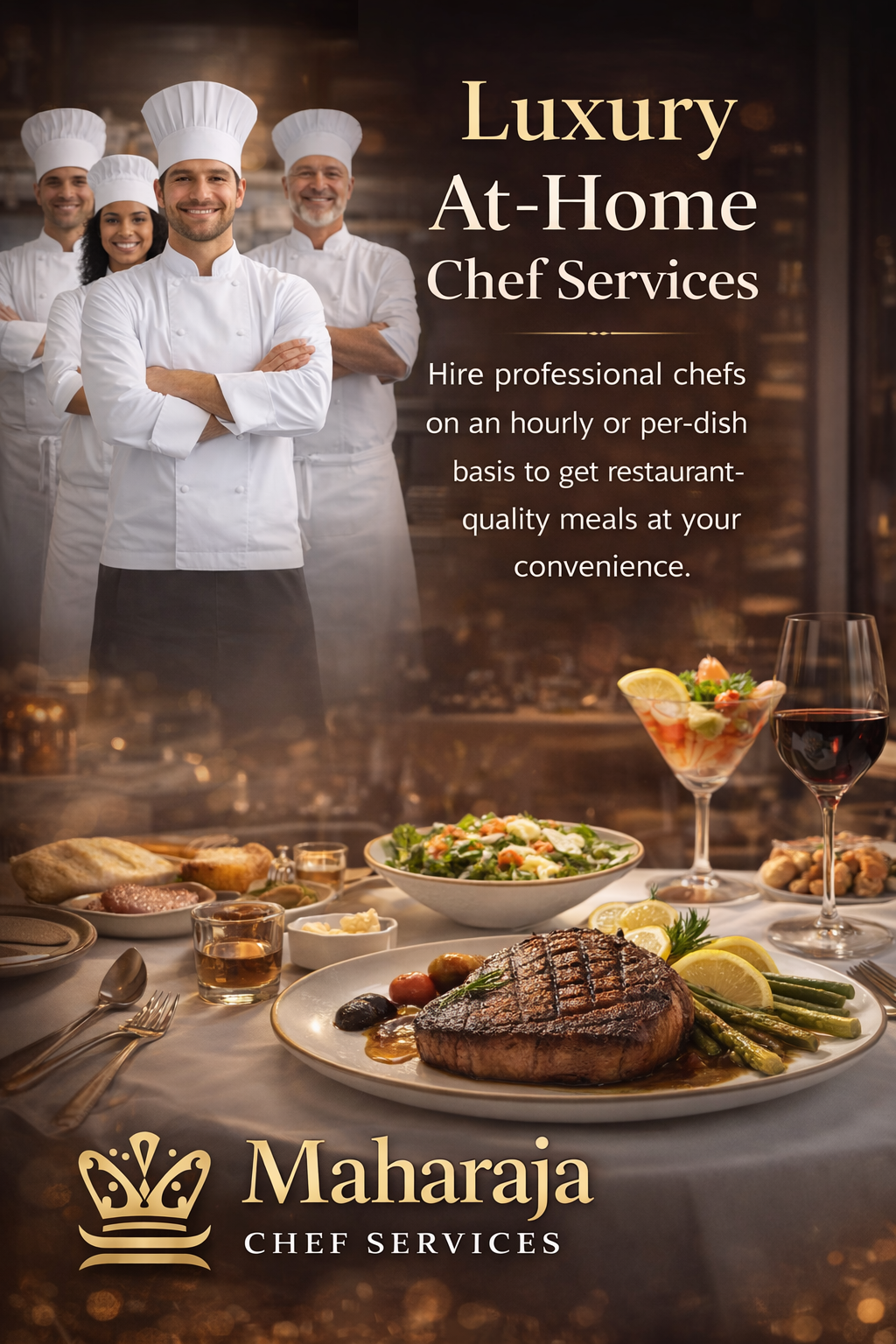 Chef team and kitchen