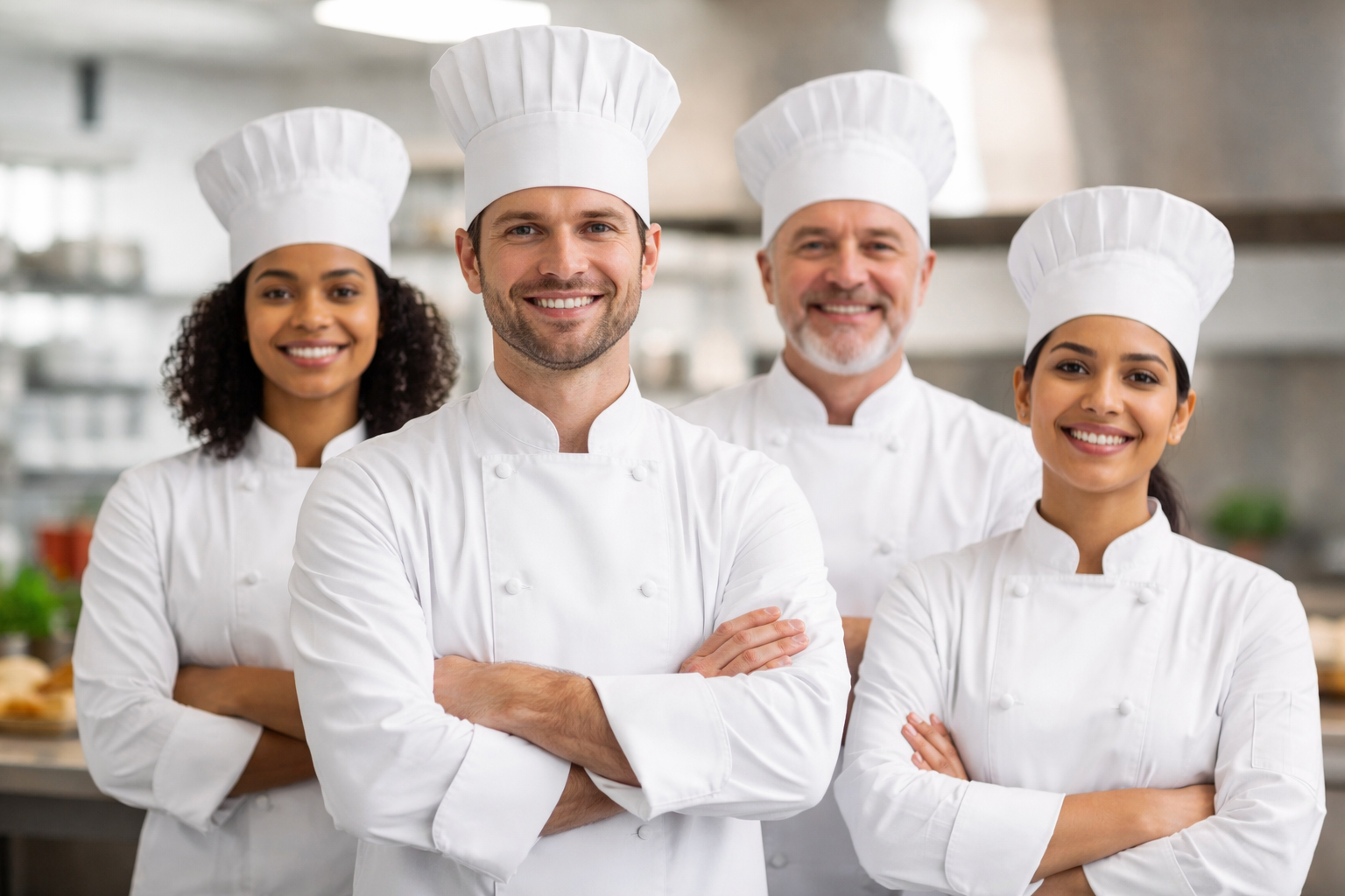 Chef team working together